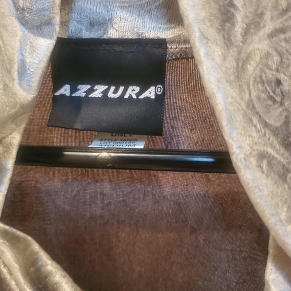 Azzura Gray Velvet Cowl Neck Blouse - Picture 3 of 5